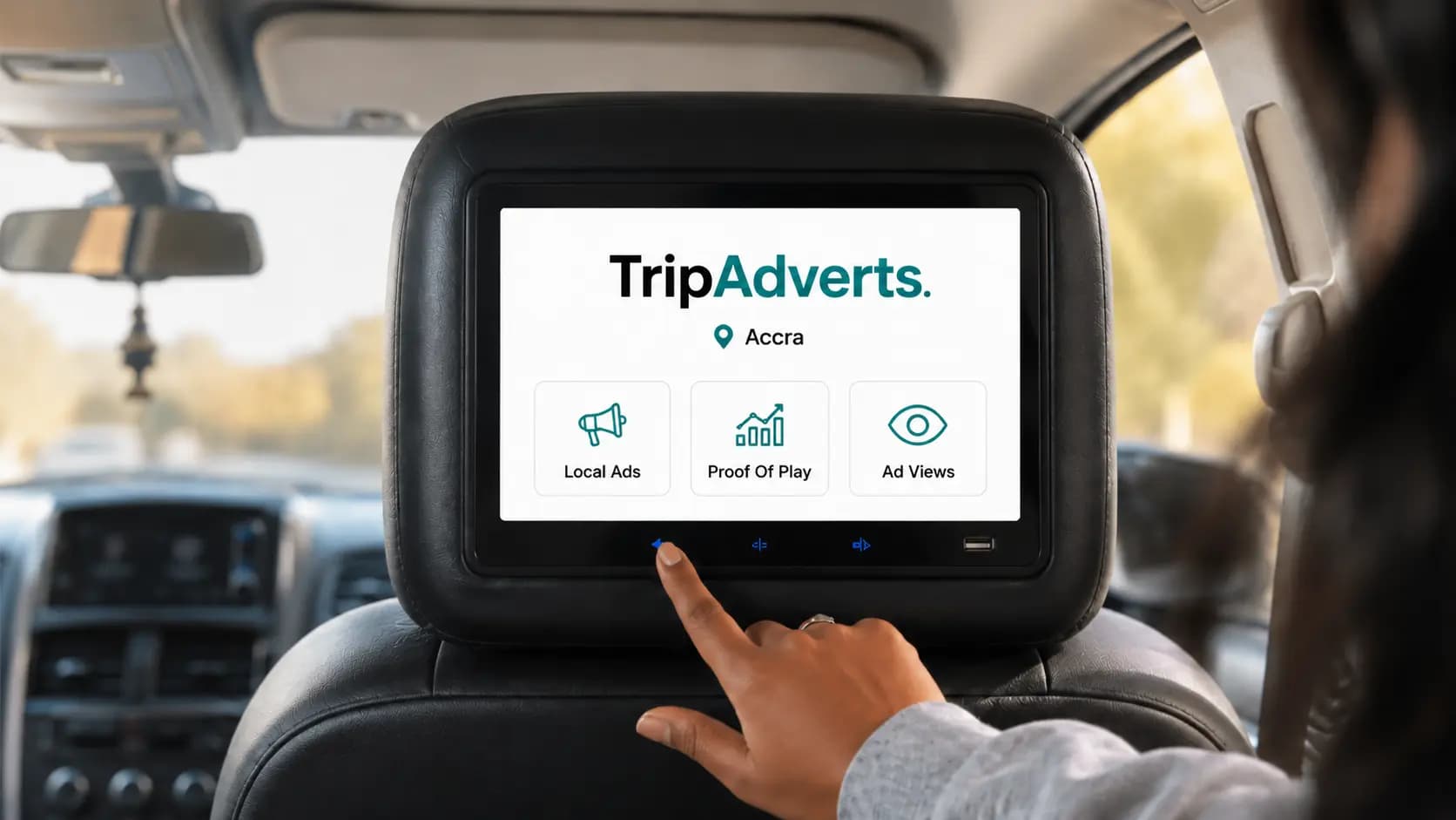 TripAdverts in-vehicle digital advertising in Accra, Ghana