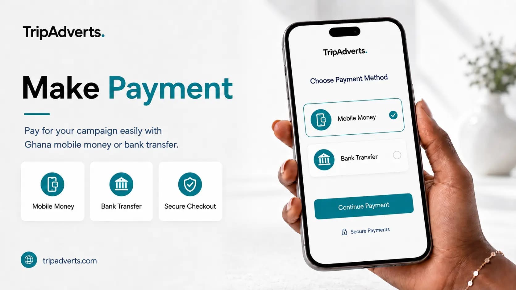 Make Payment — TripAdverts onboarding step 3